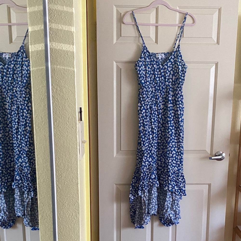 NWOT Pacific Vibes Floral Blue Midi Dress, Size XL